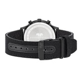 Herren Chronograph schwarz Nylon schwarz