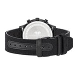 Herren Chronograph schwarz Nylon schwarz