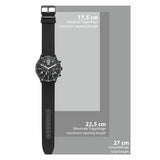 Herren Chronograph schwarz Nylon schwarz