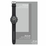 Herren Chronograph schwarz Nylon schwarz
