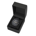 Herren Chronograph schwarz Nylon schwarz
