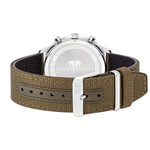 Herren Chronograph silber Nylon grün