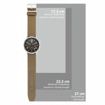 Herren Chronograph silber Nylon grün