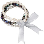 3er Set Armbänder Süßwasser-Zuchtperle multicolor