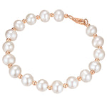 Armband Sterling Silber roségold Süßwasser-Zuchtperle weiß