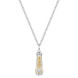 Kette mit Anhänger Sterling Silber bicolor Zirkonia weiß