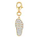 Charm Sterling Silber gelbgold Zirkonia weiß