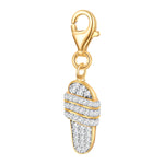Charm Sterling Silber gelbgold Zirkonia weiß