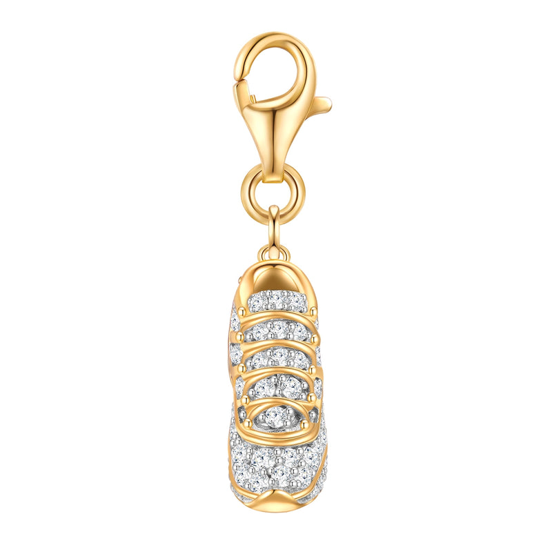 Charm Sterling Silber gelbgold Zirkonia weiß