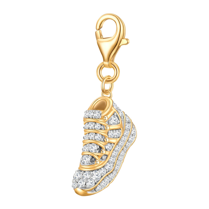 Charm Sterling Silber gelbgold Zirkonia weiß