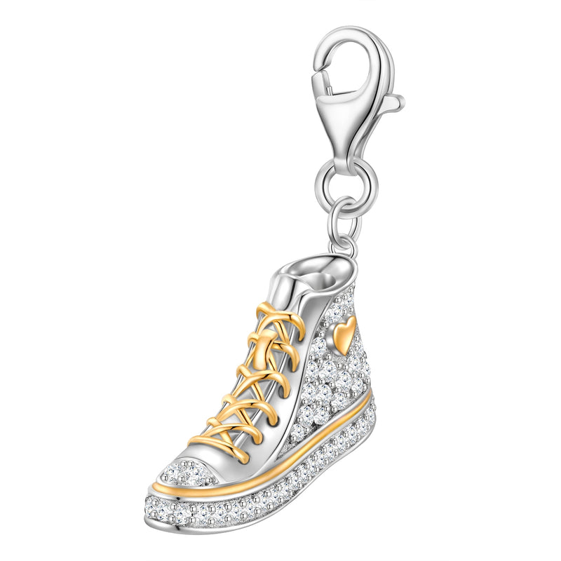 Charm Sterling Silber bicolor Zirkonia weiß