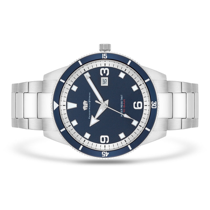 Herren Quarzuhr silber Edelstahl silber