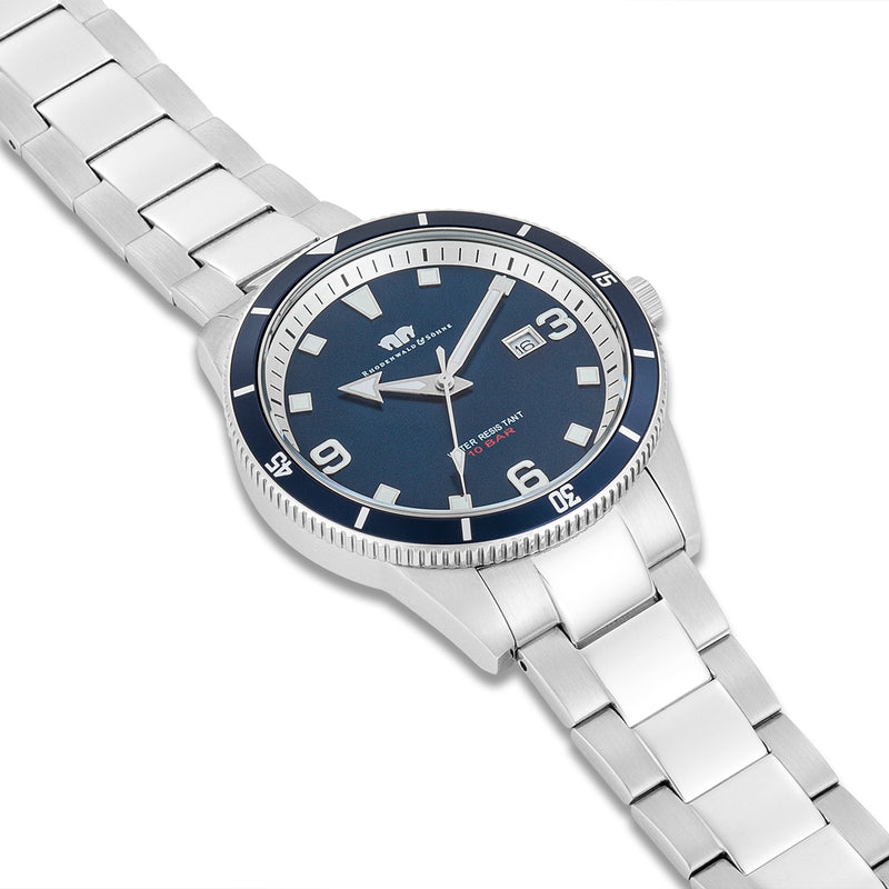 Herren Quarzuhr silber Edelstahl silber