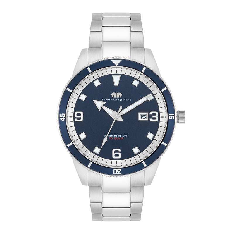 Herren Quarzuhr silber Edelstahl silber