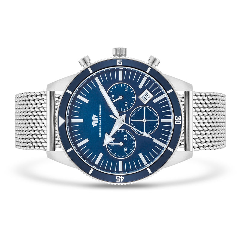 Herren Chronograph silber Edelstahl silber