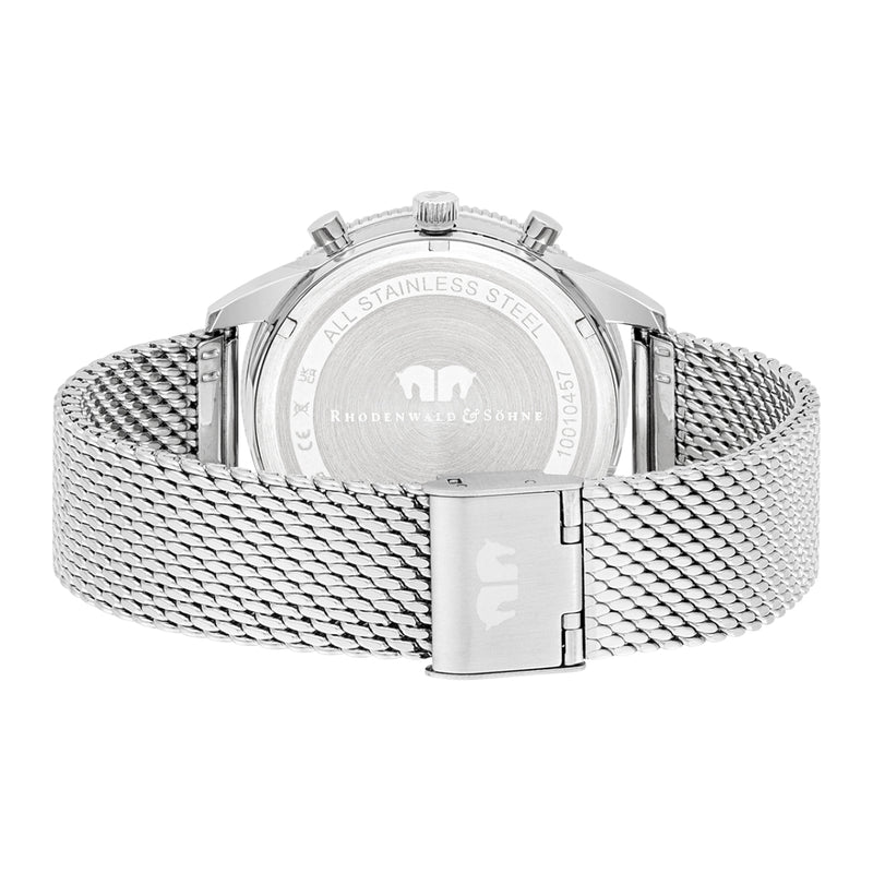 Herren Chronograph silber Edelstahl silber