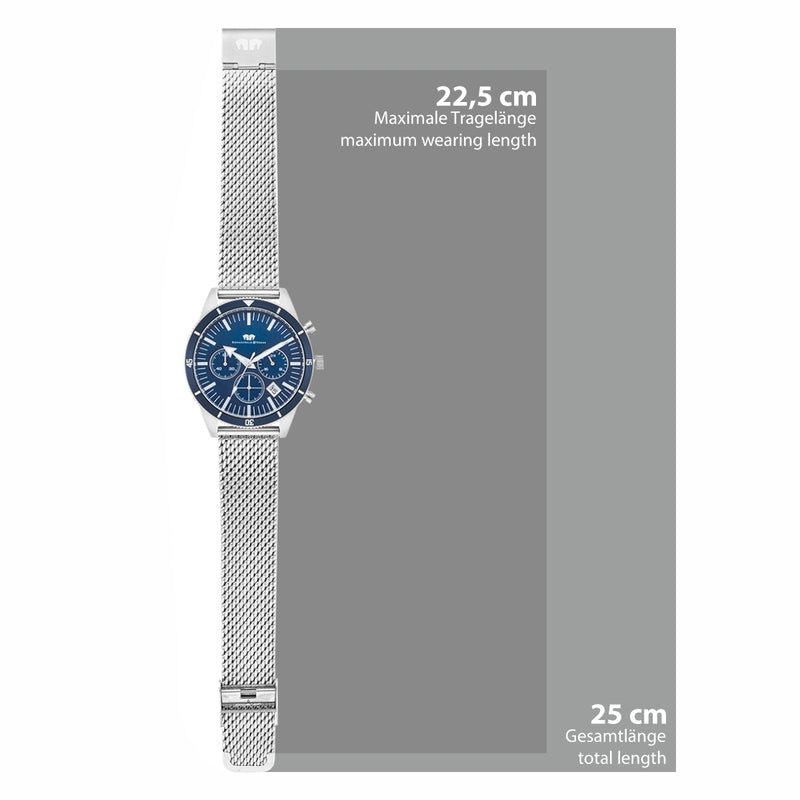 Herren Chronograph silber Edelstahl silber