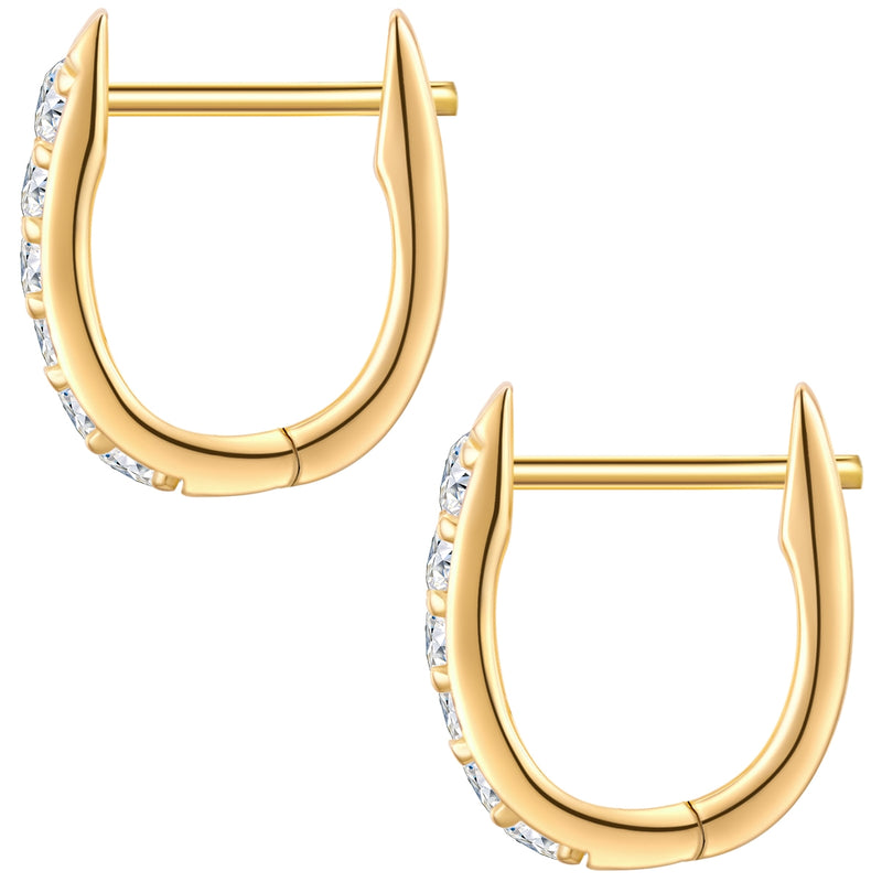 Creolen Sterling Silber gelbgold Zirkonia weiß