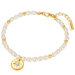 Armband gelbgold Süßwasser-Zuchtperle weiß