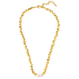 Kette gelbgold Süßwasser-Zuchtperle weiß