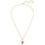 Kette mit Anhänger Sterling Silber gelbgold Emaille braun