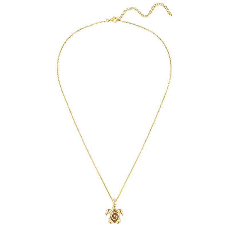 Kette mit Anhänger Sterling Silber gelbgold Emaille braun