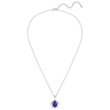 Kette mit Anhänger Sterling Silber Emaille blau