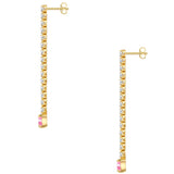 Ohrhänger Sterling Silber gelbgold Zirkonia weiß rosa