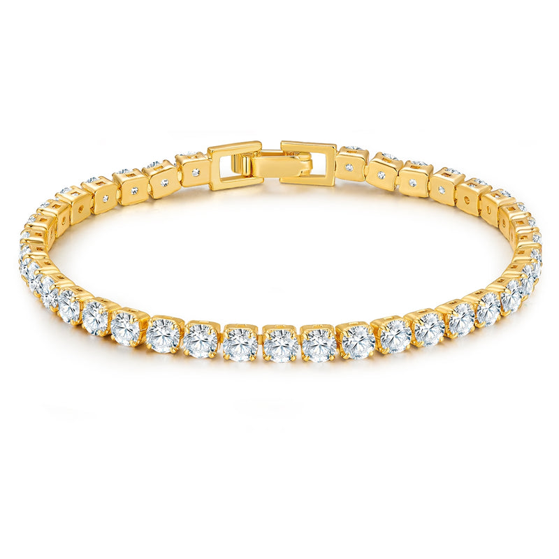 Armband Sterling Silber gelbgold Zirkonia weiß