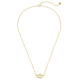 Kette mit Anhänger Sterling Silber gelbgold Zirkonia weiß