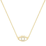 Kette mit Anhänger Sterling Silber gelbgold Zirkonia weiß
