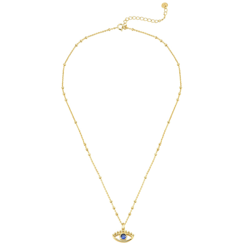 Kette mit Anhänger Sterling Silber gelbgold Zirkonia blau
