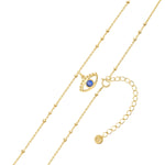 Kette mit Anhänger Sterling Silber gelbgold Zirkonia blau