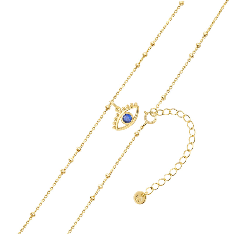 Kette mit Anhänger Sterling Silber gelbgold Zirkonia blau