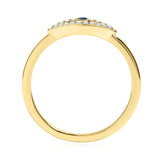Ring Sterling Silber gelbgold Zirkonia weiß blau