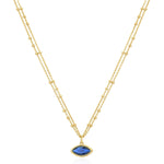 Kette mit Anhänger Sterling Silber gelbgold Zirkonia blau