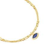 Armband Sterling Silber gelbgold Zirkonia blau