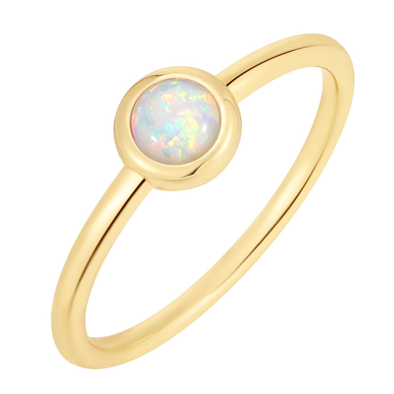 Ring Sterling Silber gelbgold Opal (synth.)