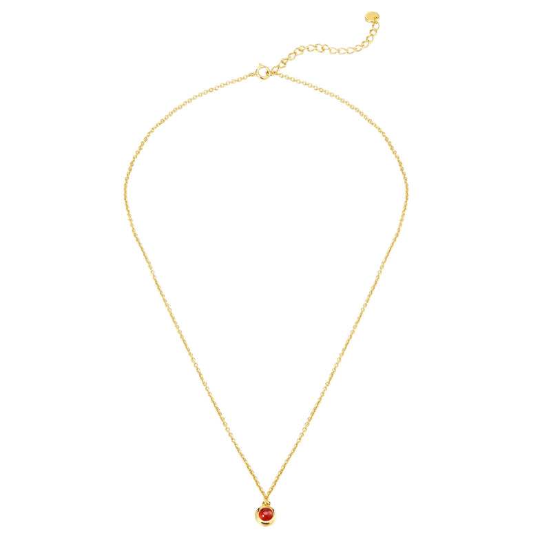 Kette mit Anhänger Sterling Silber gelbgold Granat