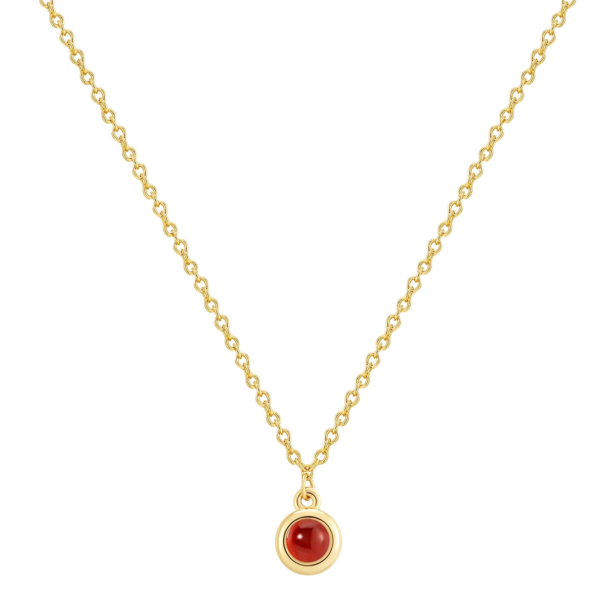 Kette mit Anhänger Sterling Silber gelbgold Granat