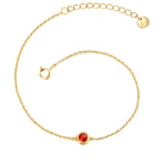 Armband Sterling Silber gelbgold Granat