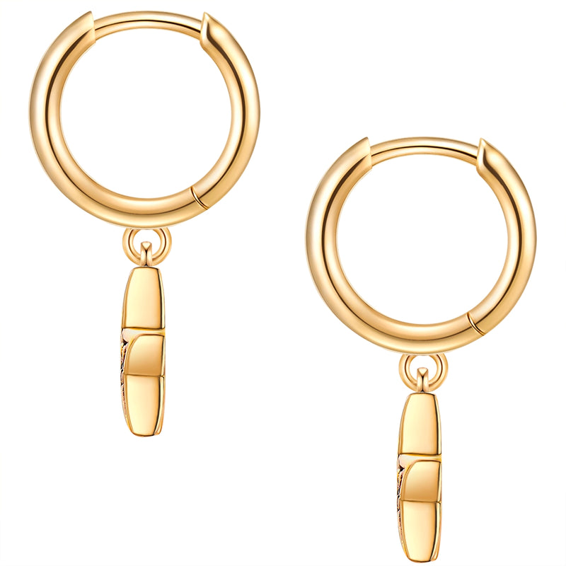 Creolen Sterling Silber gelbgold Zirkonia lila
