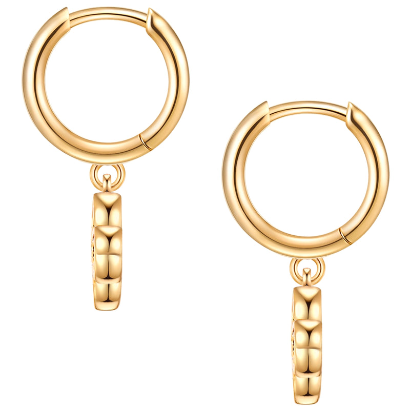 Creolen Sterling Silber gelbgold Zirkonia grün