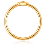 Ring Sterling Silber gelbgold Zirkonia rot