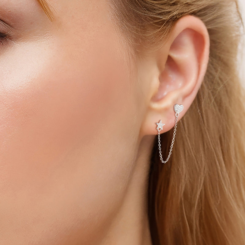 Ohrstecker Sterling Silber Zirkonia weiß