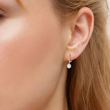 Creolen Sterling Silber gelbgold Süßwasser-Zuchtperle weiß
