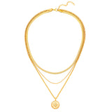 Kette mit Anhänger Edelstahl gelbgold