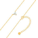 Kette mit Anhänger Sterling Silber gelbgold Zirkonia weiß