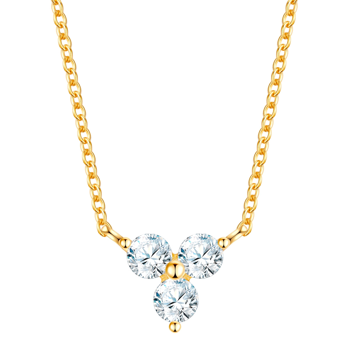 Kette mit Anhänger Sterling Silber gelbgold Zirkonia weiß