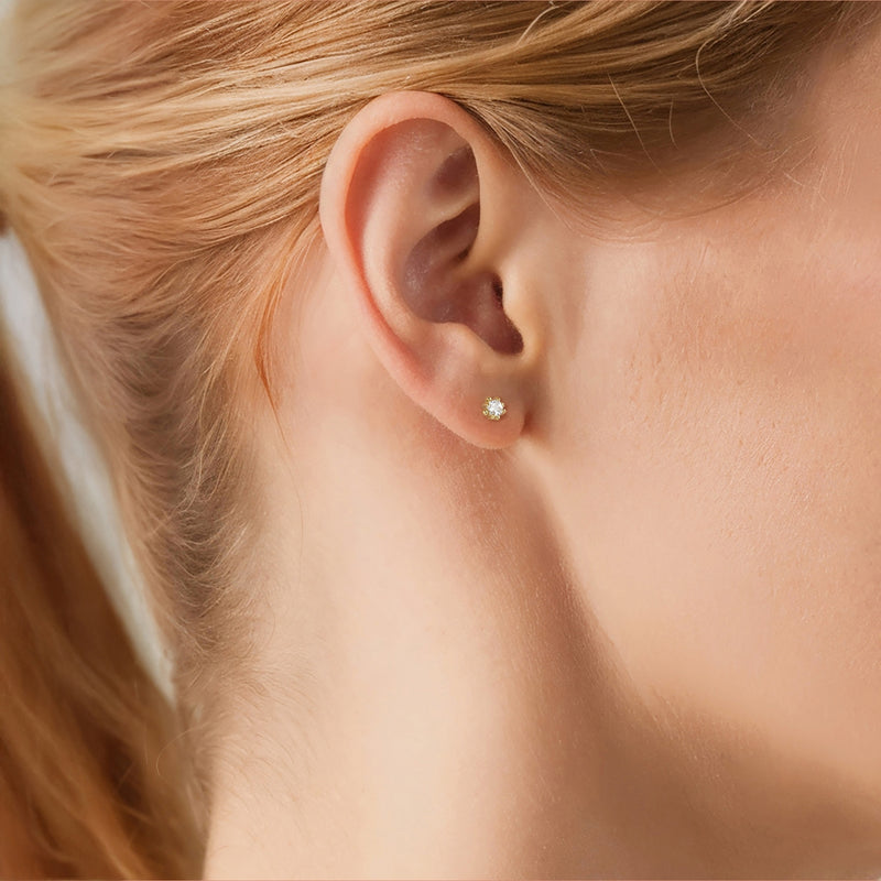 Ohrstecker Sterling Silber gelbgold Zirkonia weiß